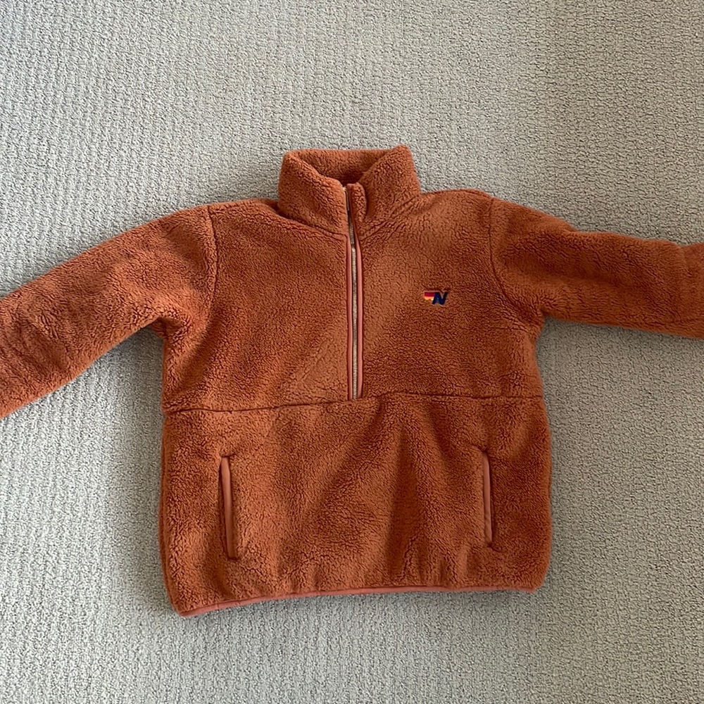 Aviator Nation Orange Teddy Jacket